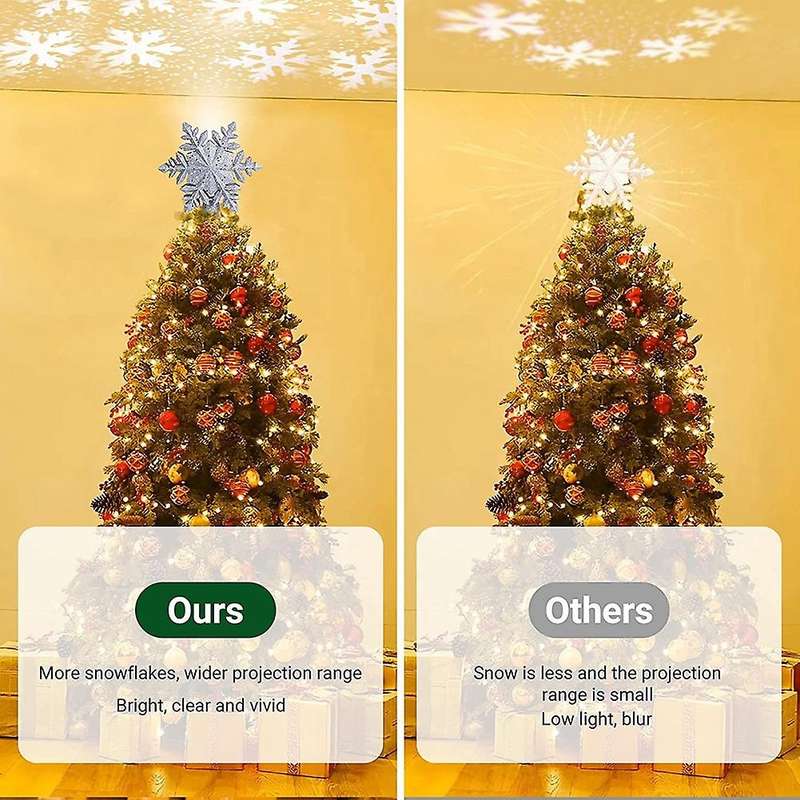 Christmas Tree Topper, Snowflake Xmas Tree Topper Eu Plug