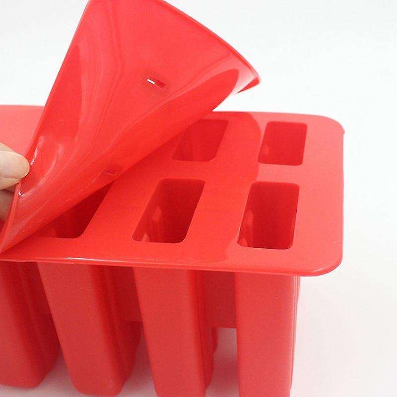 Silica Gel Ice Cream Mould Popsicle Mold 10 with High Quality Red