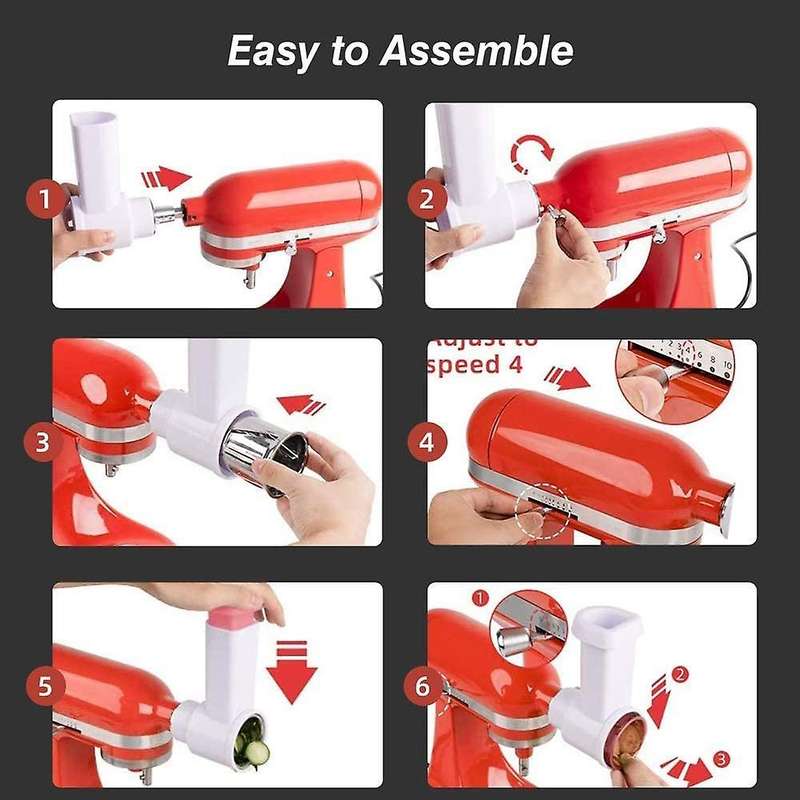 Cheese Slicer Shredder Attachment for Kitchenaid Stand,with 3 Blades