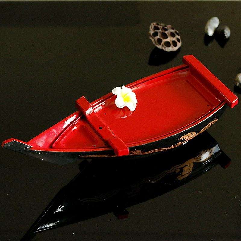 Abs Black Red Sushi Sashimi Boat Seafood Plate Salmon Sashimi Tray