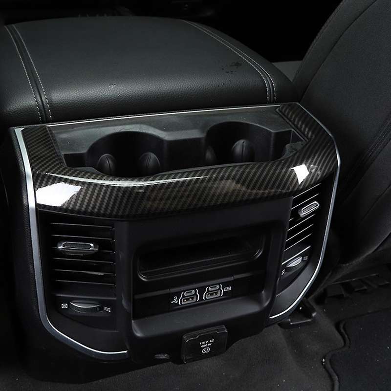 Car Cup Holder Panel for Dodge Ram 2018-2022, Carbon Fiber