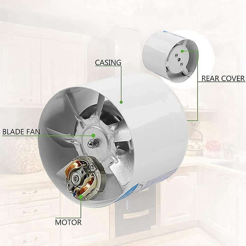 4 Inch Inline Duct Fan Extractor Wall Fan with Aluminum Ducting B