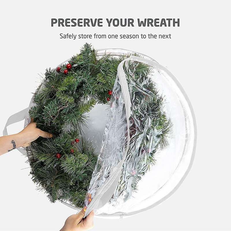 Christmas Wreath Storage Bag 24 Inches-double Zipper, Waterproof