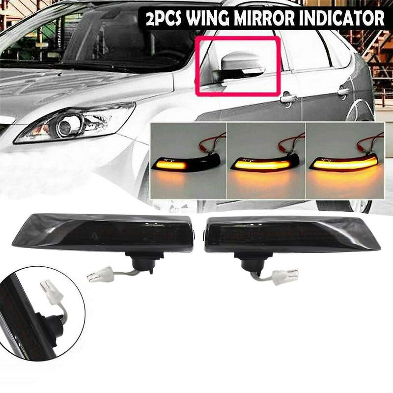2x for Ford Focus Dynamic Led Mirror Indicators Turn Signal Light
