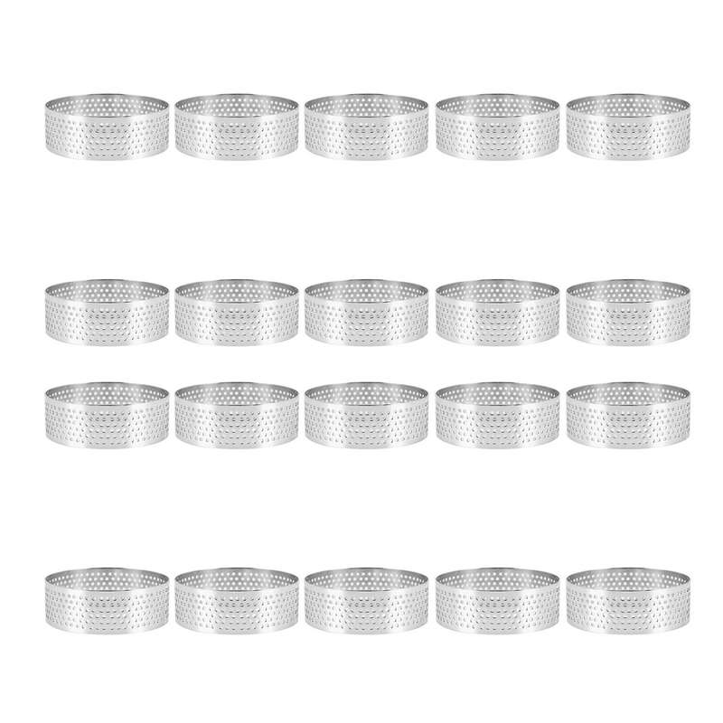 10pcs Round Stainless Steel Perforated Mousse Mold Baking Mold 6cm