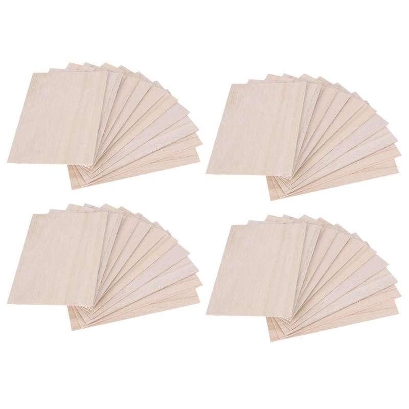 40pcs Wooden Plate 150 X 100 X 2mm for House Ship Craft Model Diy