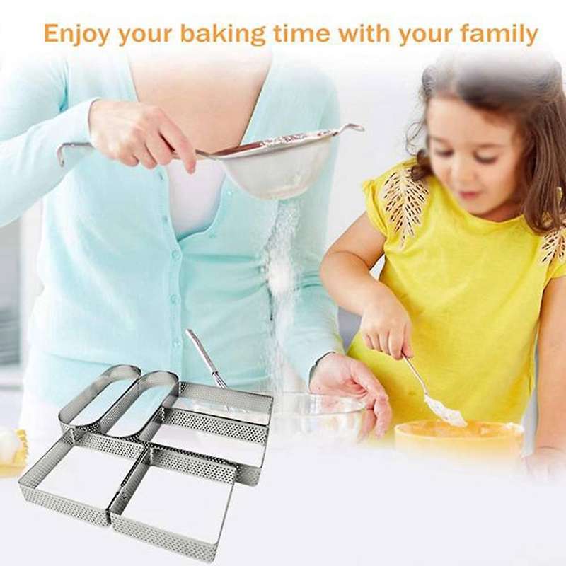Stainless Steel 9 Pcs Oval Rectangular Square  Molding Tart Rings