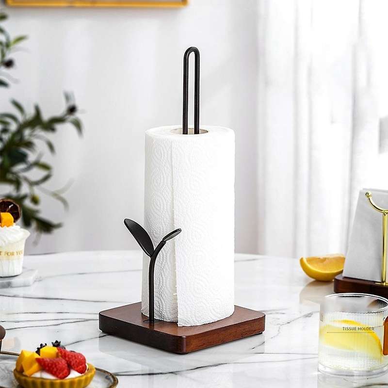 Paper Towel Holder Countertop Paper Towel Stand Kitchen Tissue(gold)
