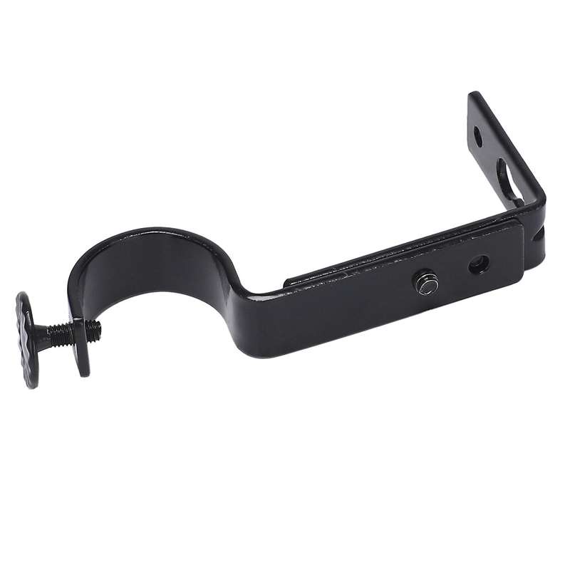 12pcs Black Adjustable Curtain Rod Brackets Steel for Walls Curtain