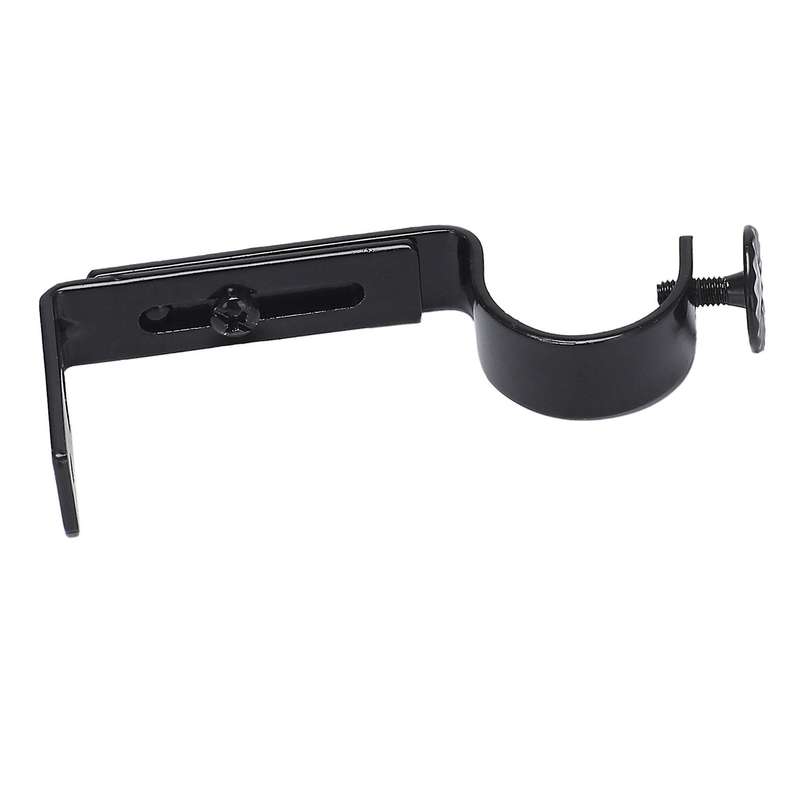 12pcs Black Adjustable Curtain Rod Brackets Steel for Walls Curtain