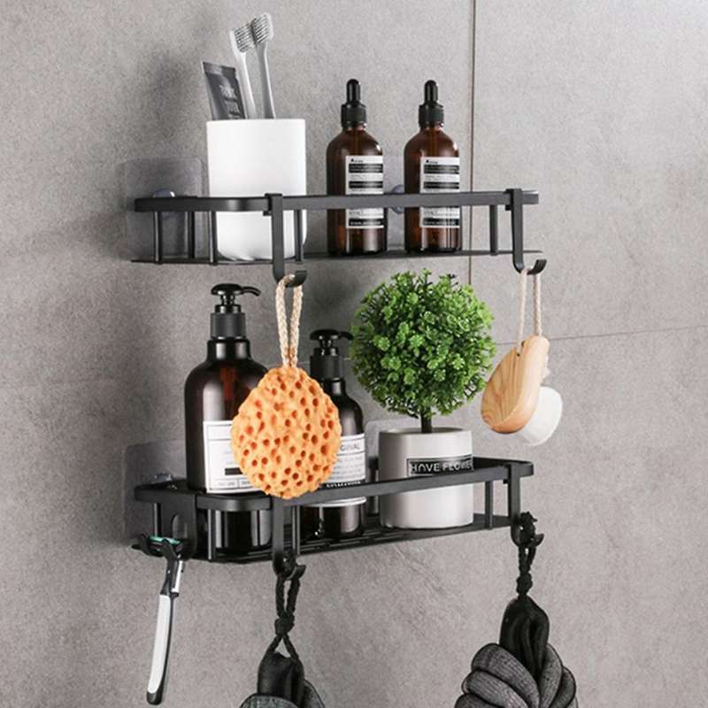 2pcs Shower Shelf,shower Basket,with Hook Organizer,bathroom Storage