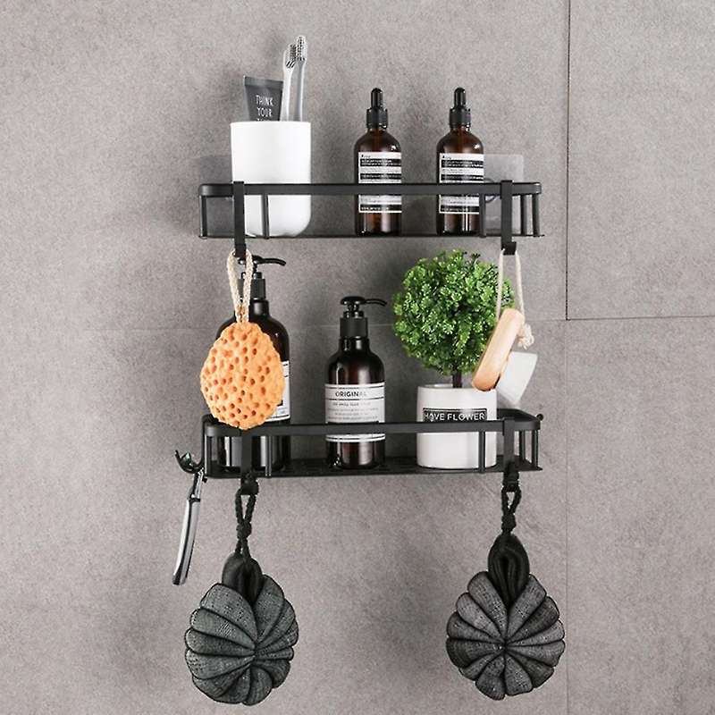 2pcs Shower Shelf,shower Basket,with Hook Organizer,bathroom Storage