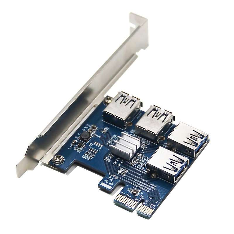Pci-e Adapter Card for Four Usb3.0 Pci-e 1x to Pci-e 16x Btc Mining