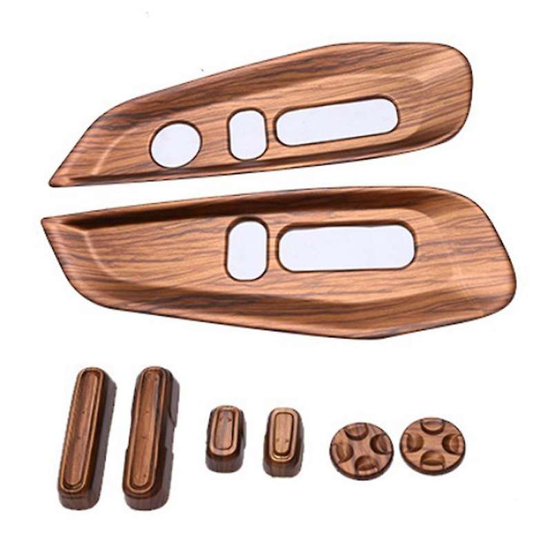 For Honda Cr-v Car Seat Adjustment Button Cover,wood Texture 8pcs