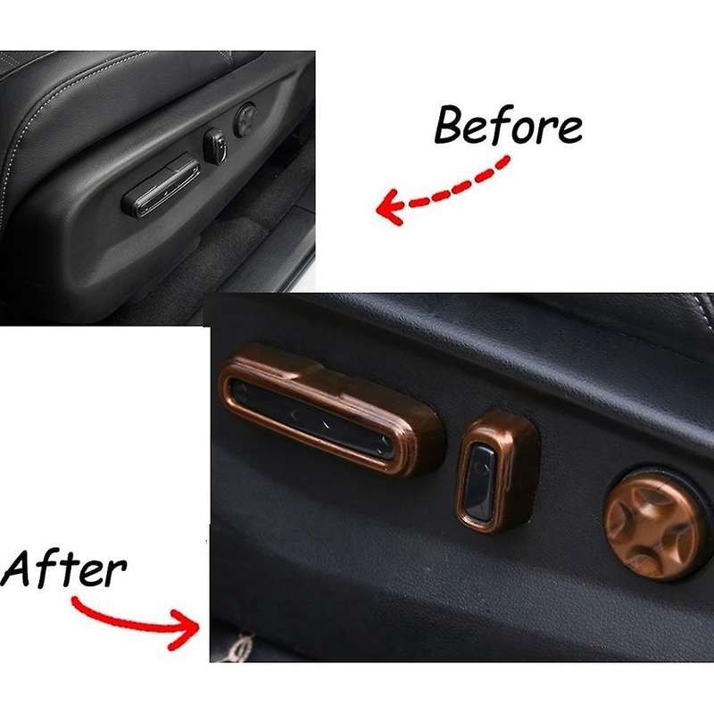 For Honda Cr-v Car Seat Adjustment Button Cover,wood Texture 8pcs