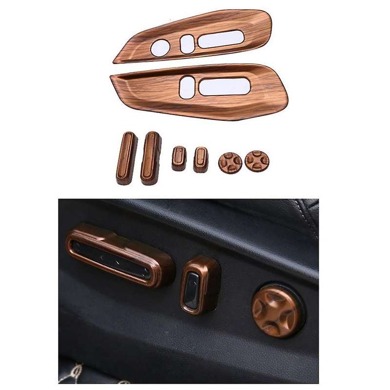 For Honda Cr-v Car Seat Adjustment Button Cover,wood Texture 8pcs