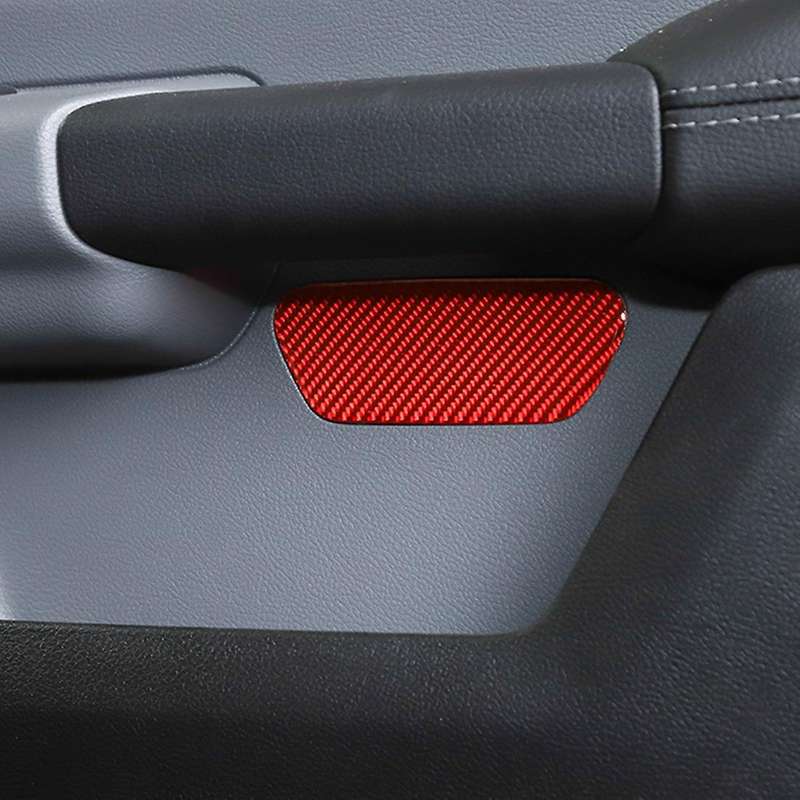 Car Inside Door Stickers for Dodge Ram 1500, Red Carbon Fiber