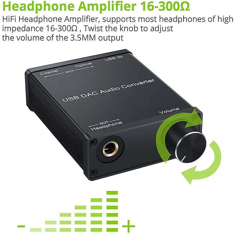 Usb to Coaxial S/pdif Optical 3.5mm/6.3mm Headphone Audio Converter