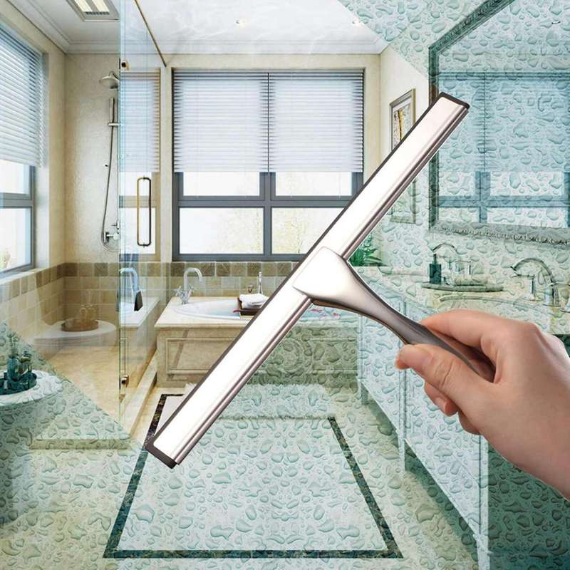 All-purpose Shower Squeegee Car Glass - Stainless Steel, 10 Inches