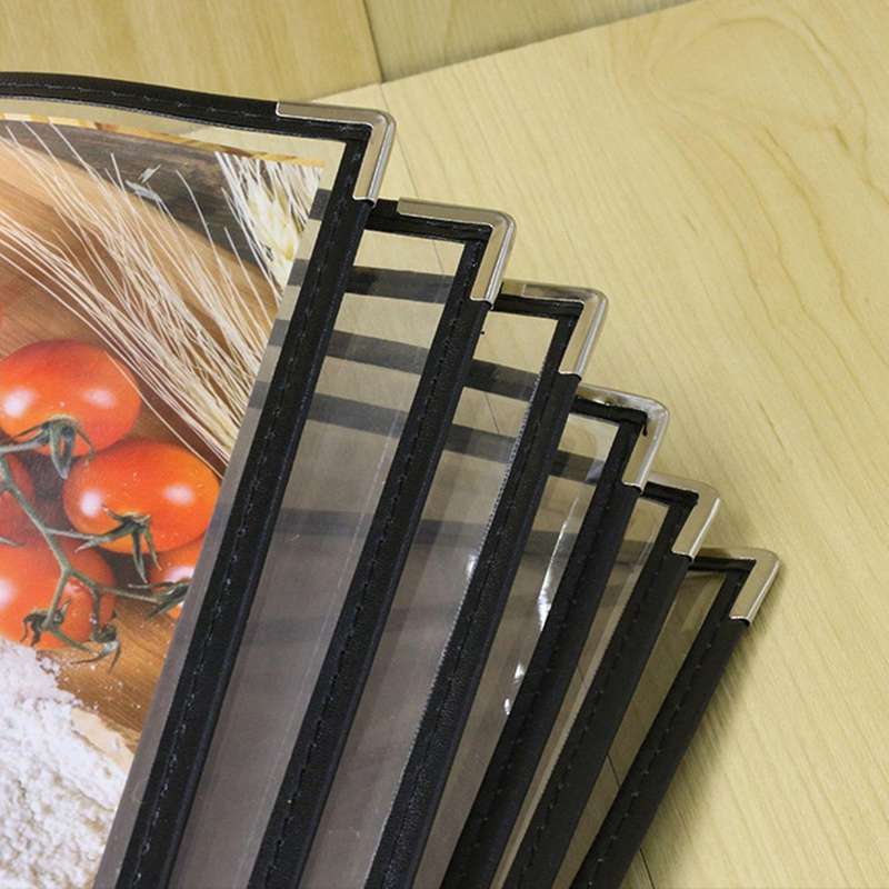 2x Transparent Restaurant Menu Covers-transparent Color + Black