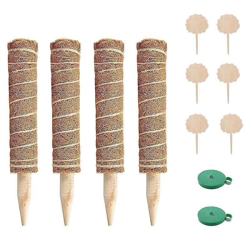 15.7inch Moss Poles with Tags for Plants Climbing to Grow Upwards