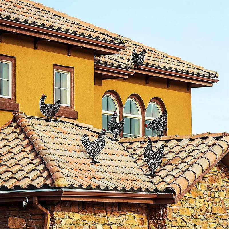 6 Pieces Chicken Garden Decoration Acrylic Statue for Home Backyard