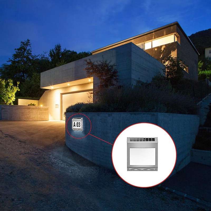 House Numbers Solar Powered Address Sign Illuminated for Home Yard
