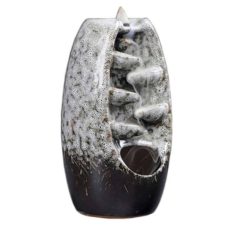 Waterfall Incense Holder Aroma Smoke Censer Holder for Home Red