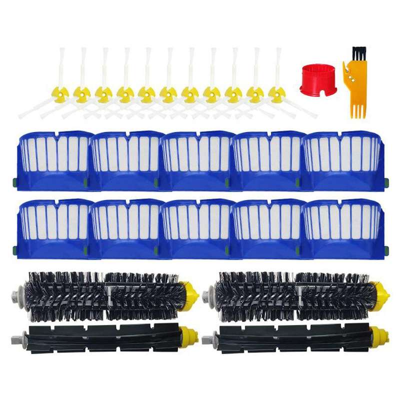 Air Filter Main Side Brush Spare for Irobot Roomba 600 Series 601 610