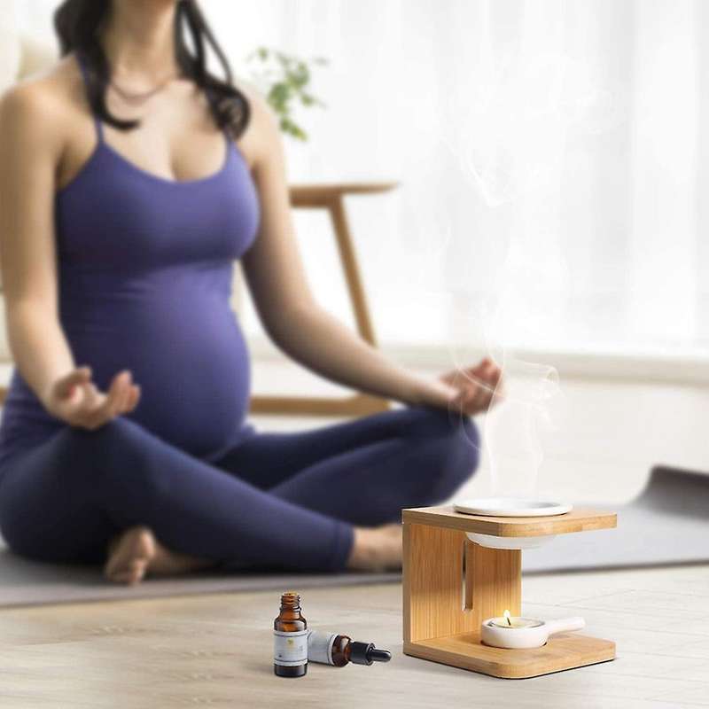 Wooden Essential Oil Burner, Wax Melt Burner with Candle Holder