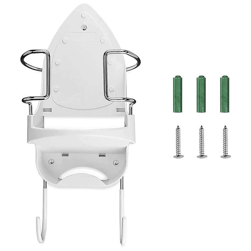Iron Board Hanger Wall Electric Iron Holder with Removable Hooks -2