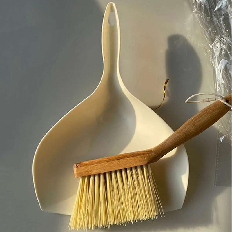 Desktop Cleaning Set Mini Bamboo Broom Dustpan Combination Set