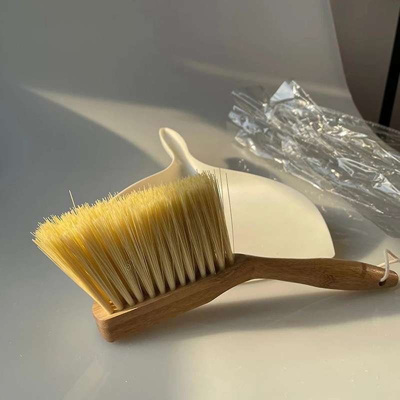 Desktop Cleaning Set Mini Bamboo Broom Dustpan Combination Set