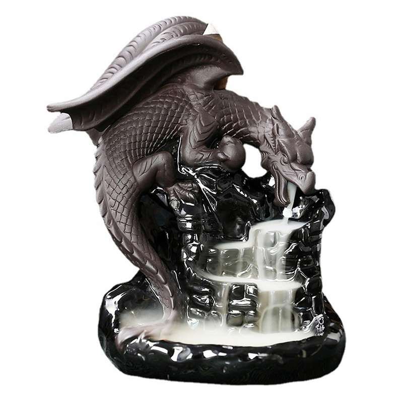 Ceramic Dragon Incense Burner Aromatherapy Ornament Zen Decor
