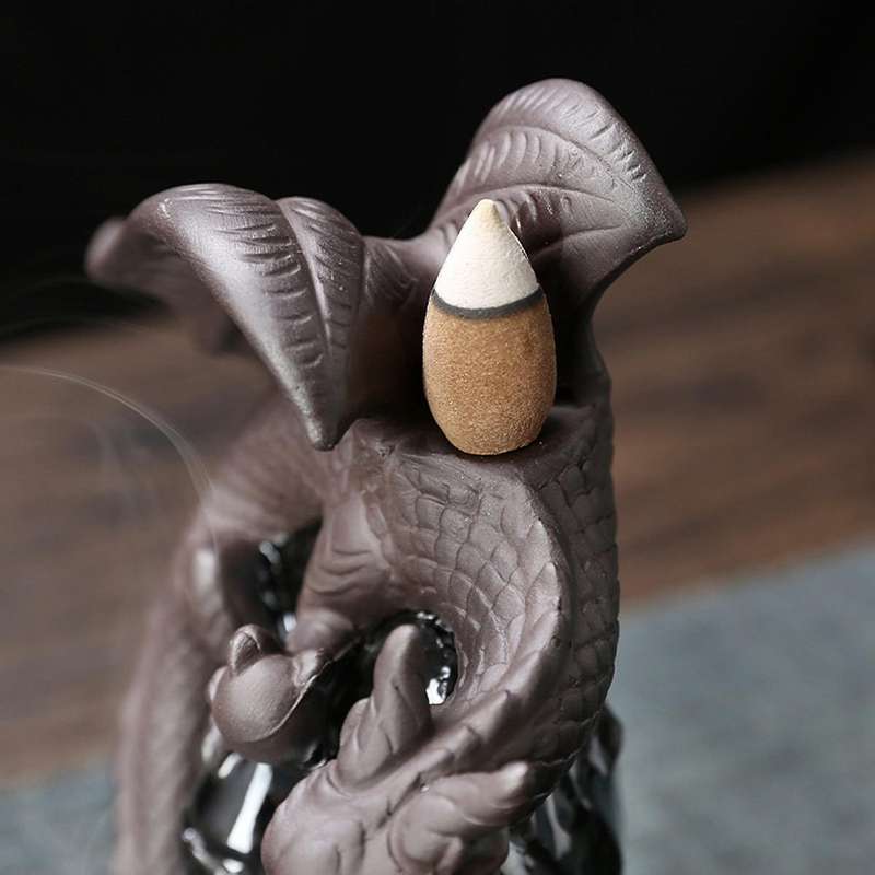 Ceramic Dragon Incense Burner Aromatherapy Ornament Zen Decor