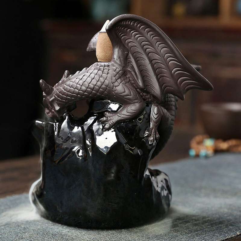 Ceramic Dragon Incense Burner Aromatherapy Ornament Zen Decor