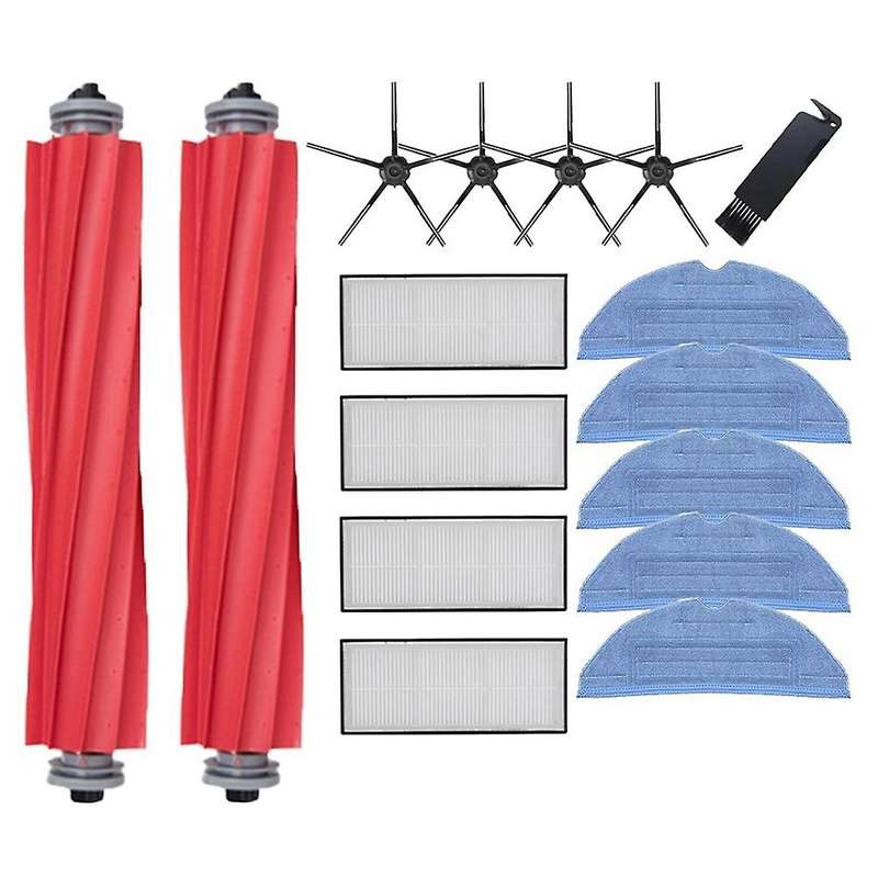 Main Brush Hepa Filter Mop Pad Spare Parts Black