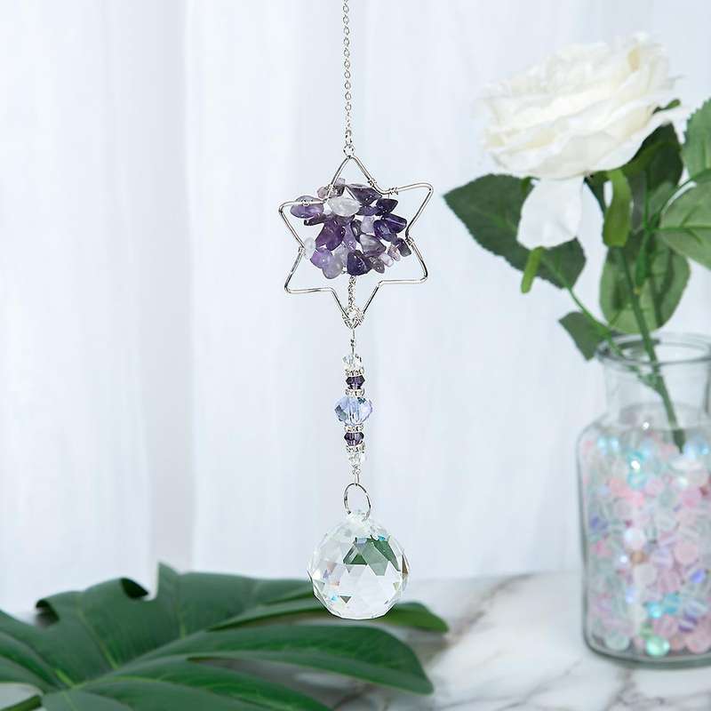 Rainbow Crystal Suncatcher Decor for Home Window Car Garden, 6pcs