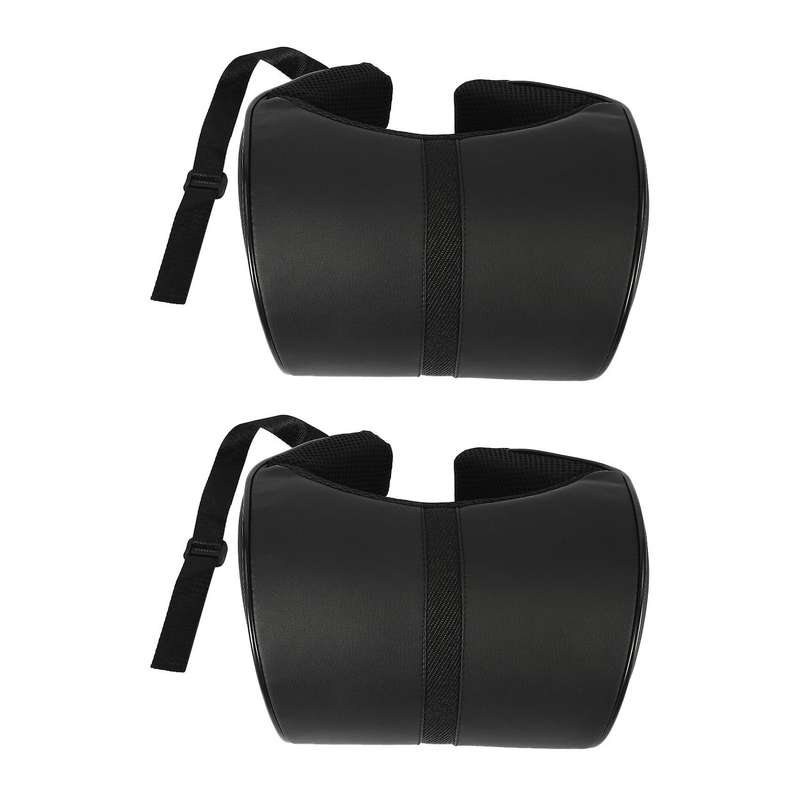 2x Adjustable Car Headrest Neck Pillow Faux Leather Neck Protection