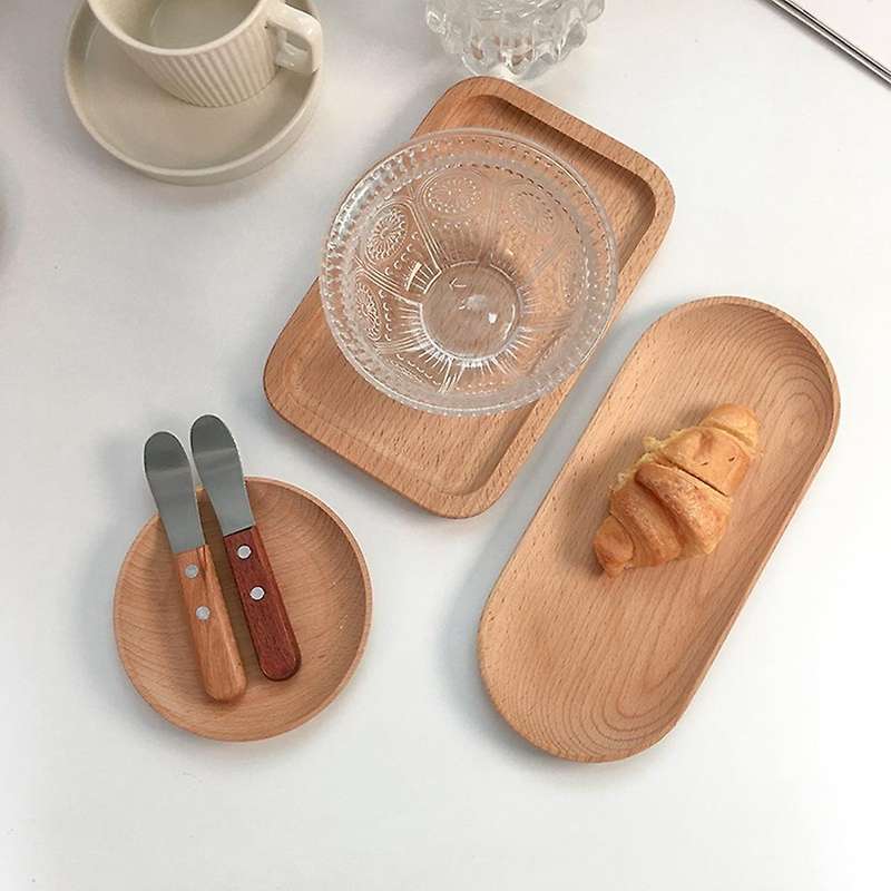 Wood Serving Plate Wood Round and Cube Serving Tray Wooden Platter