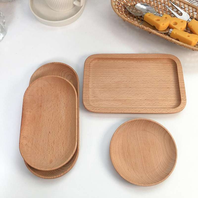 Wood Serving Plate Wood Round and Cube Serving Tray Wooden Platter