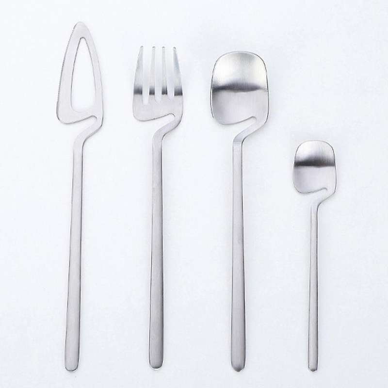 16pcs/set Dinnerware Set Knife Fork Spoon Dinner Set -black