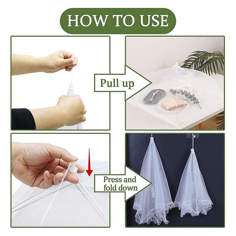7 Pack Food Tents Food Covers for Outdoor Mesh Screen Collapsible
