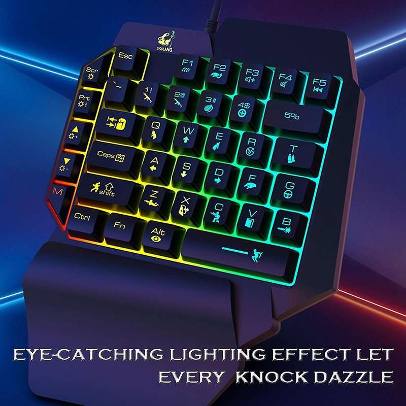 Ziyou Lang T1 Wired One Handed Gaming Keyboard Mouse Combo for Pubg