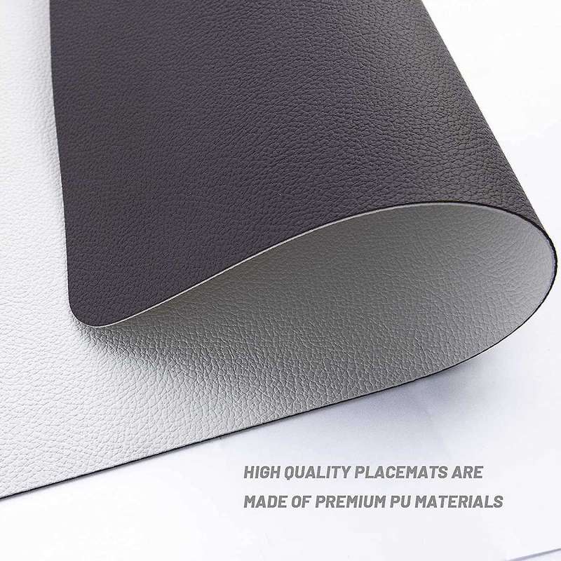 Placemats Leather and Coasters, Double-sided Pu Mats (grey/pink)