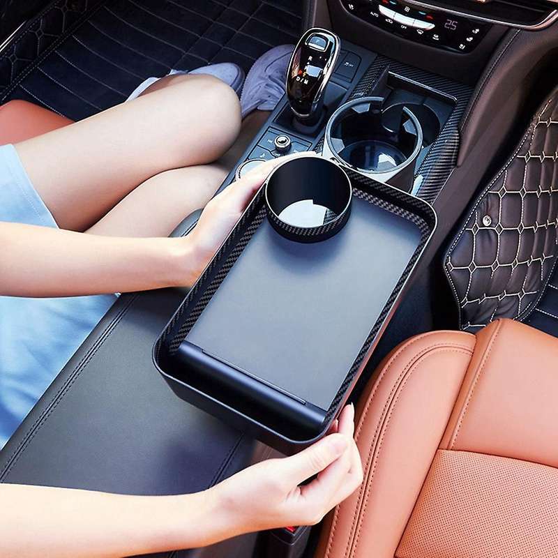 2in1 Car Tray Water Cup Holder 360 Degree Rotating Beverage Holder S