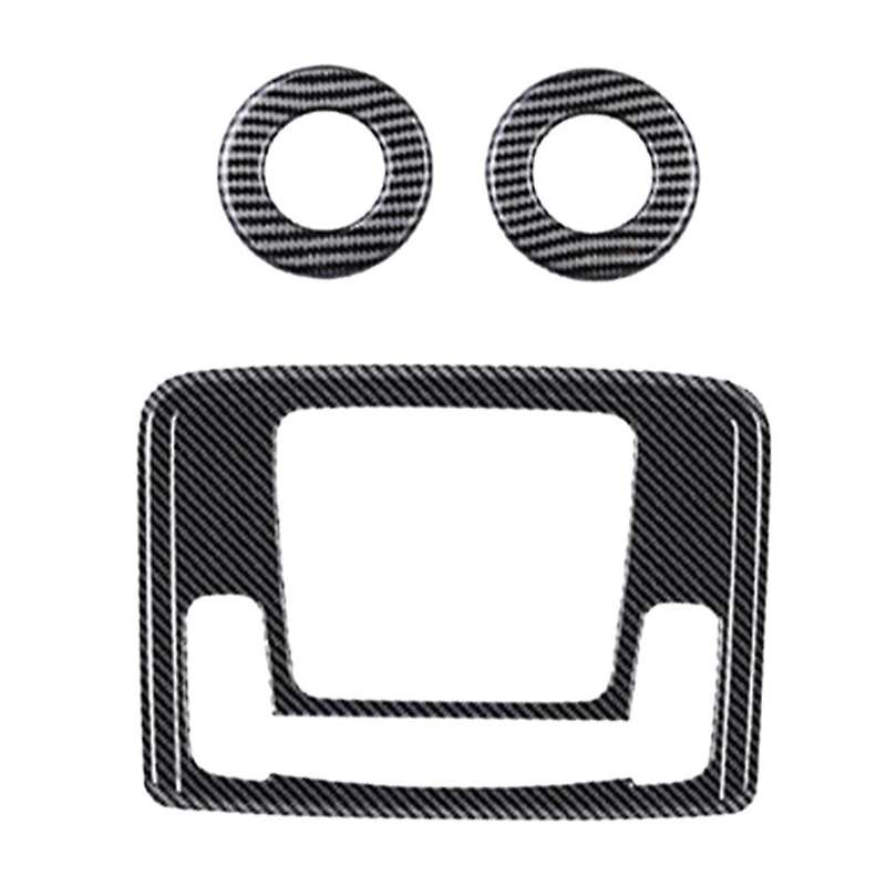 Carbon Fiber Interior Front Rear Reading Light Lamp Cover Trim