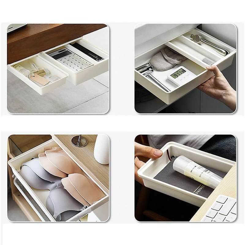 Under Desk Storage Drawer Box Hidden Makeup Organizer(l)