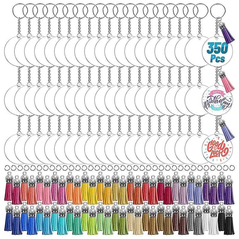 350pcs Acrylic Clear Keychain for Vinyl for Diy Keychain Craft