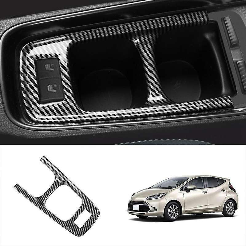 Car Carbon Fiber Center Console Water Cup Holder Decoration Cover
